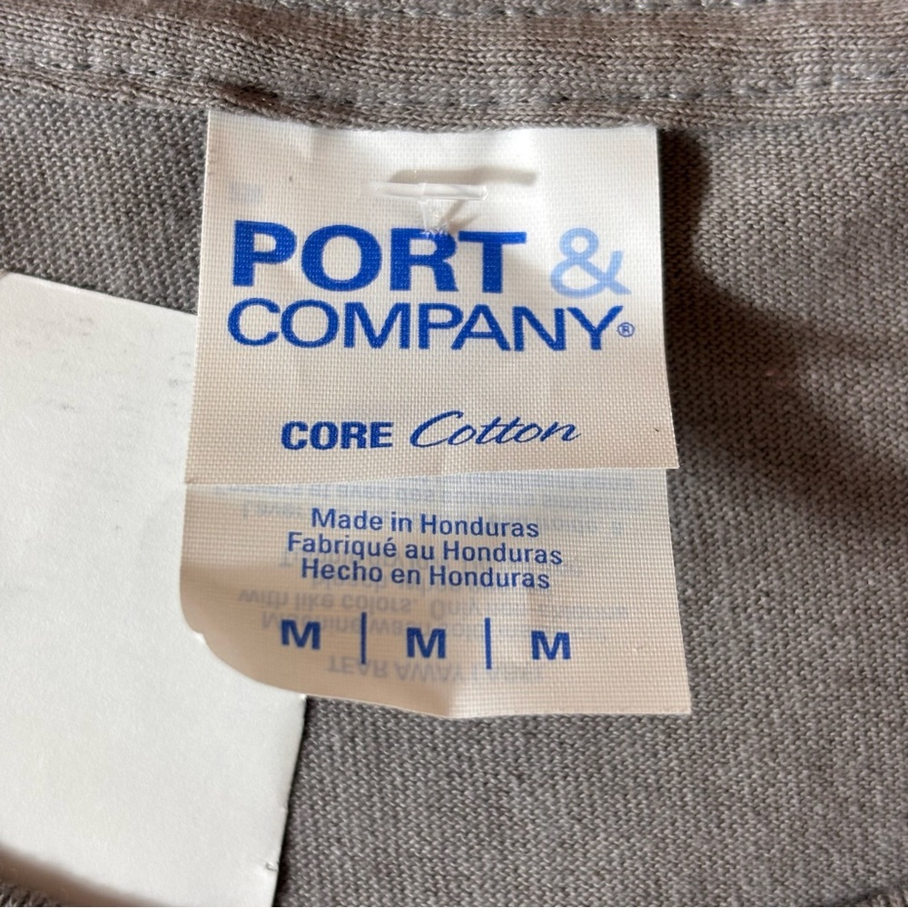 Port & Company Mens Graphic Tee Humor Short Sleeve T-Shirt Gray Size Medium - Picture 7 of 12